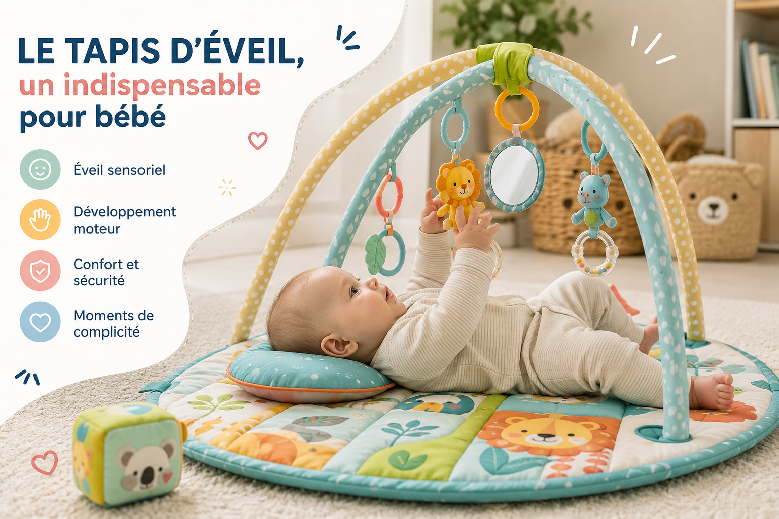 Pourquoi le tapis d’éveil est devenu un indispensable pour bébé ?
