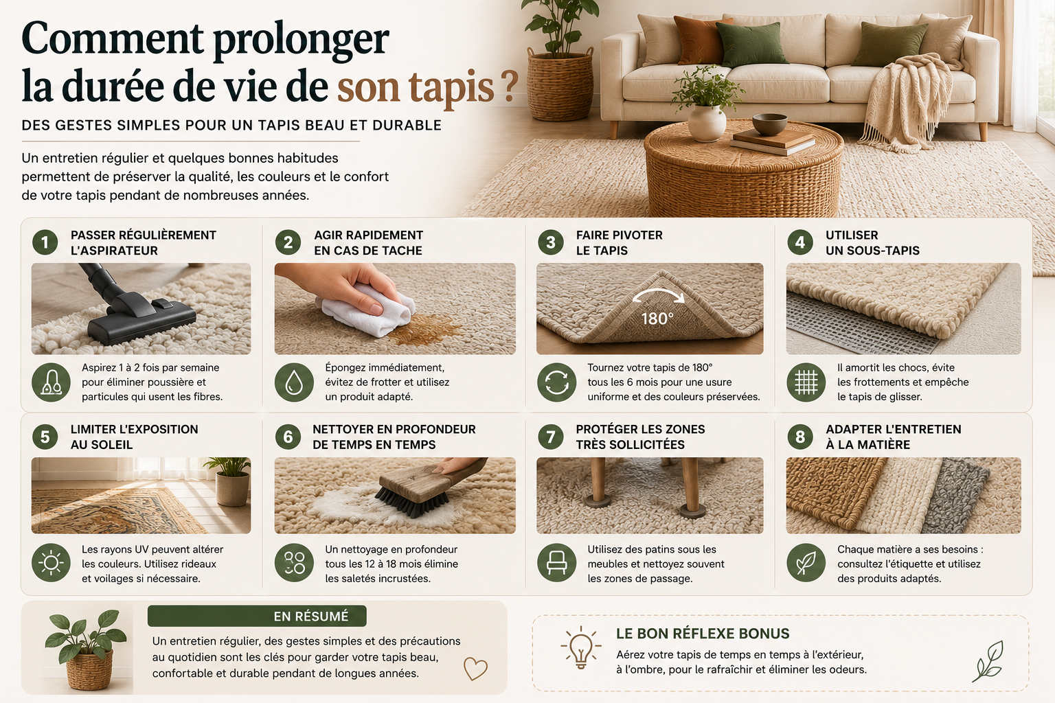 Comment prolonger la durée de vie de son tapis ?