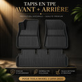 Black TPE all-weather floor mats for Tesla Model 3 (2019-2023), front and rear.